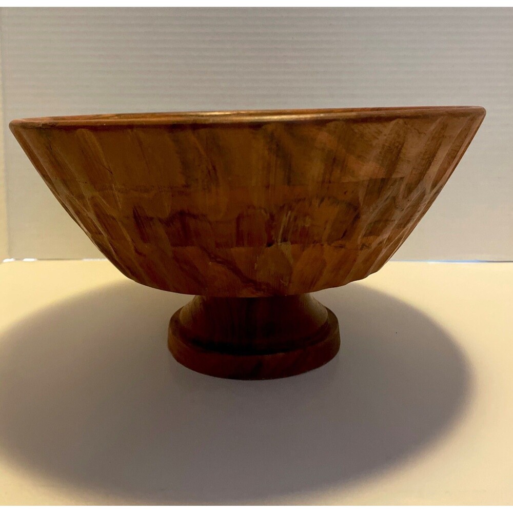 Acacia Wood Deep Serving Salad Bowl Handcrafted In India 10" X 5